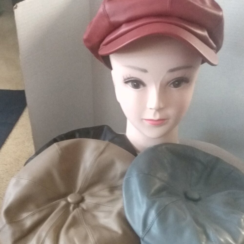 BERET CAPS FLUX LEATHER BERET HATS BUNDLE All FOUR FOR A DEAL ONE SIZE